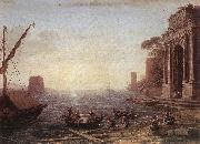 Claude Lorrain A Seaport at Sunrise oil painting